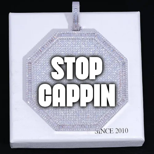 CUSTOM LETTER NECKLACE 3D BIG OCTAGON sold by The GUU Shop