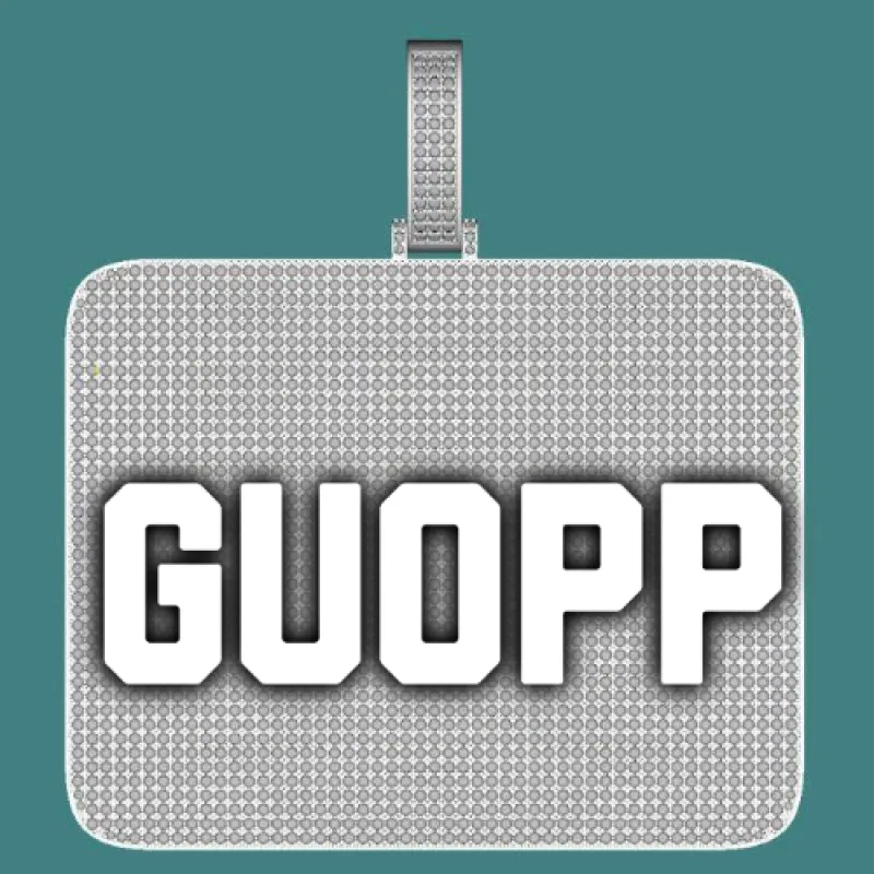 CUSTOM LETTER NECKLACE 3D BIG SQUARE sold by The GUU Shop