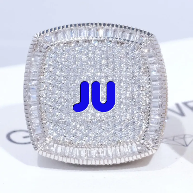 CUSTOM LETTER 3D ICED RING sold by The GUU Shop