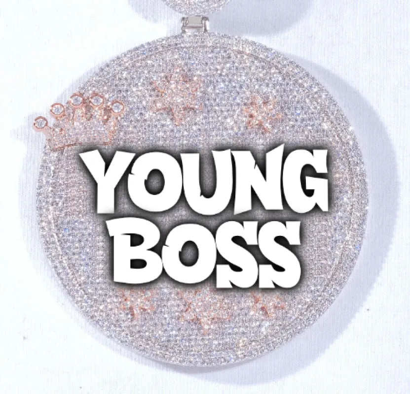 CUSTOM LETTER NECKLACE 3D BIG CROWN DISC sold by The GUU Shop