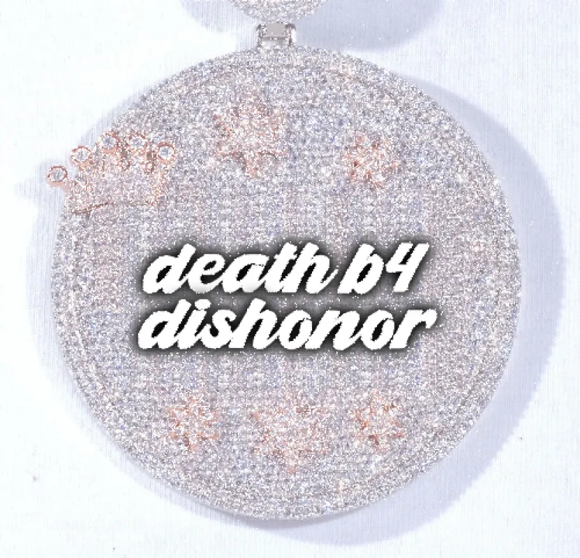 CUSTOM LETTER NECKLACE 3D BIG CROWN DISC sold by The GUU Shop