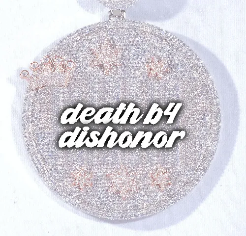 CUSTOM LETTER NECKLACE 3D BIG CROWN DISC sold by The GUU Shop