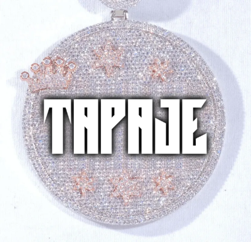 CUSTOM LETTER NECKLACE 3D BIG CROWN DISC sold by The GUU Shop