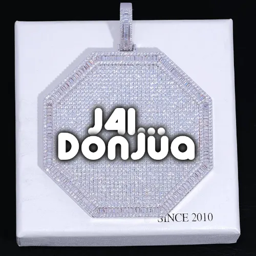 CUSTOM LETTER NECKLACE 3D BIG OCTAGON sold by The GUU Shop