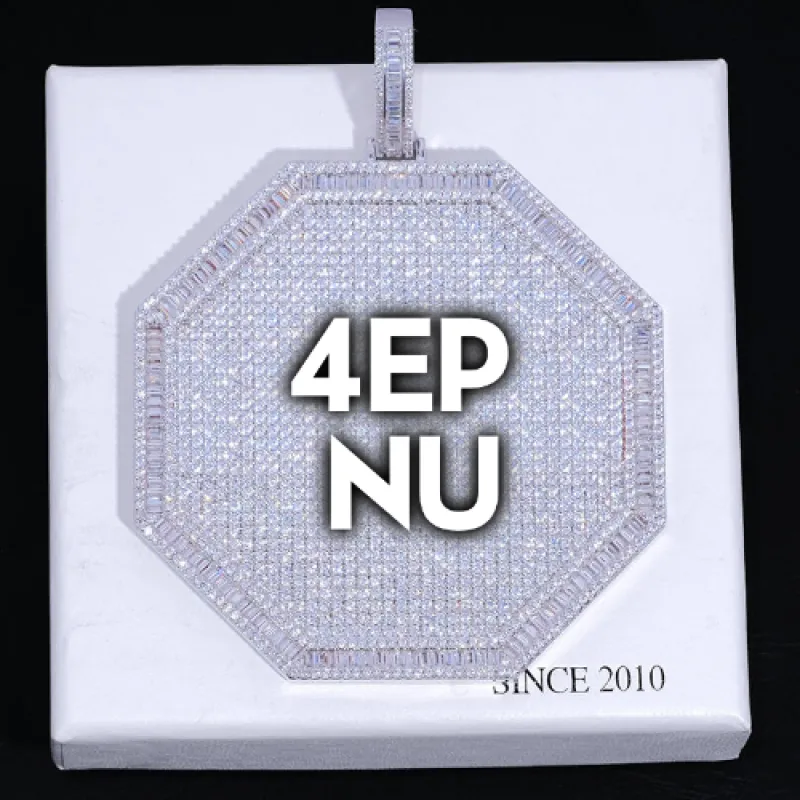 CUSTOM LETTER NECKLACE 3D BIG OCTAGON sold by The GUU Shop