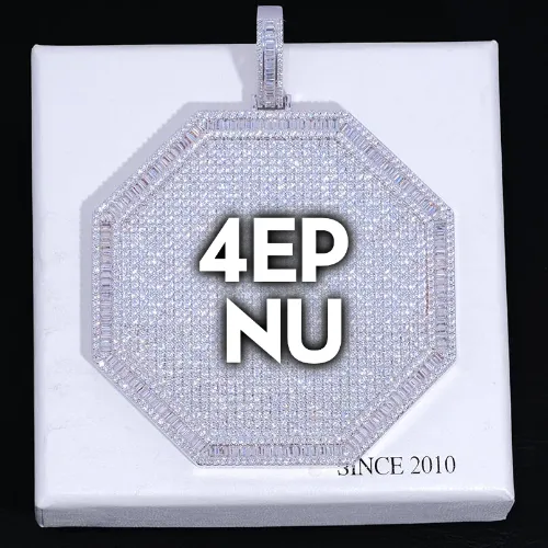 CUSTOM LETTER NECKLACE 3D BIG OCTAGON sold by The GUU Shop