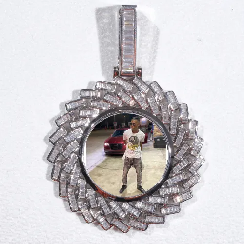 Large 3D Baguette Custom Picture Pendant sold by The GUU Shop