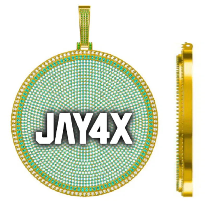 CUSTOM LETTER NECKLACE 3D BIG DISC sold by The GUU Shop