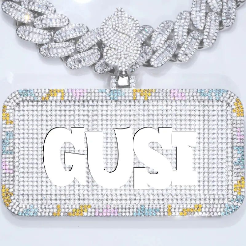 CUSTOM LETTER NECKLACE 3D COLORFUL SQUARE sold by The GUU Shop