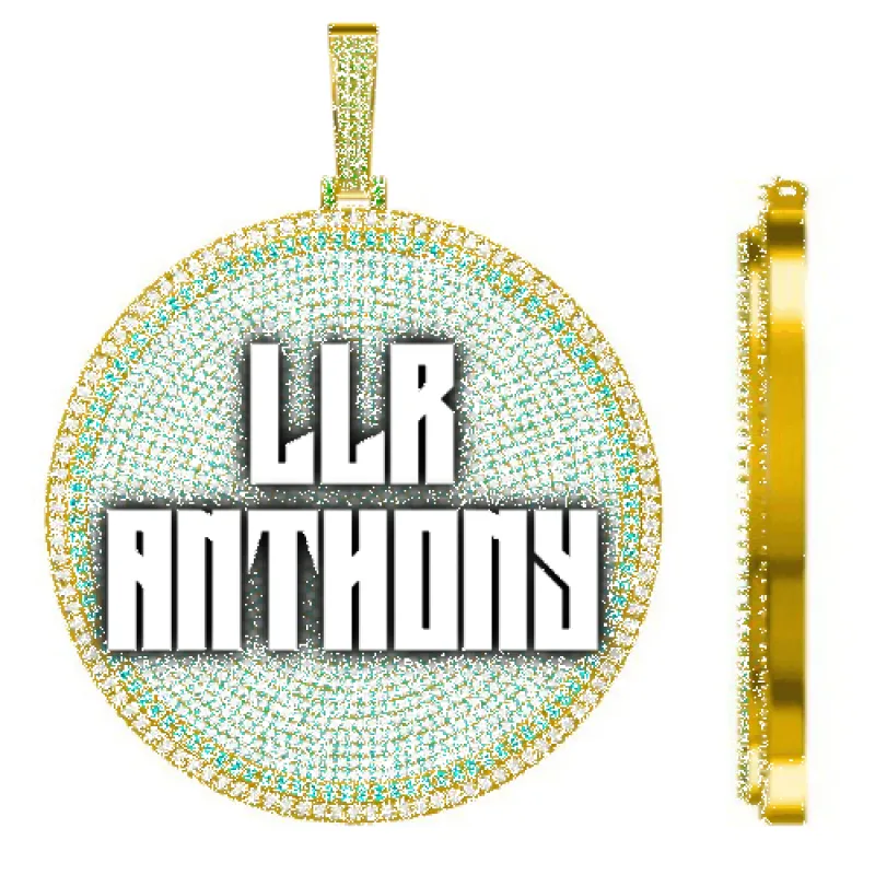 CUSTOM LETTER NECKLACE 3D BIG DISC sold by The GUU Shop