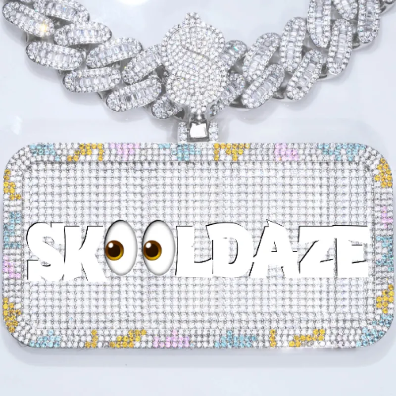 CUSTOM LETTER NECKLACE 3D COLORFUL SQUARE sold by The GUU Shop