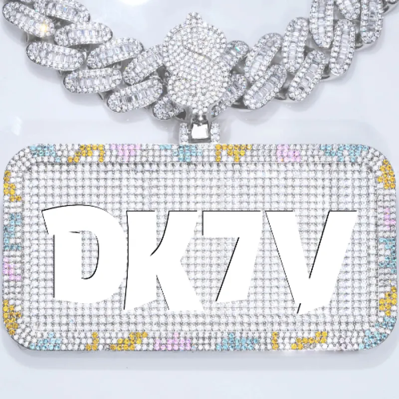 CUSTOM LETTER NECKLACE 3D COLORFUL SQUARE sold by The GUU Shop