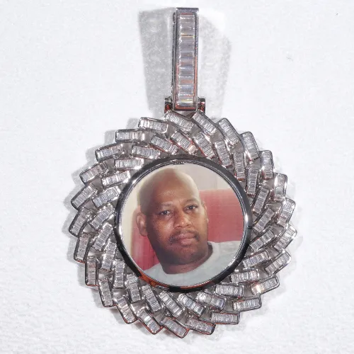 CUSTOM LETTER NECKLACE 3D BIG CROWN DISC sold by The GUU Shop