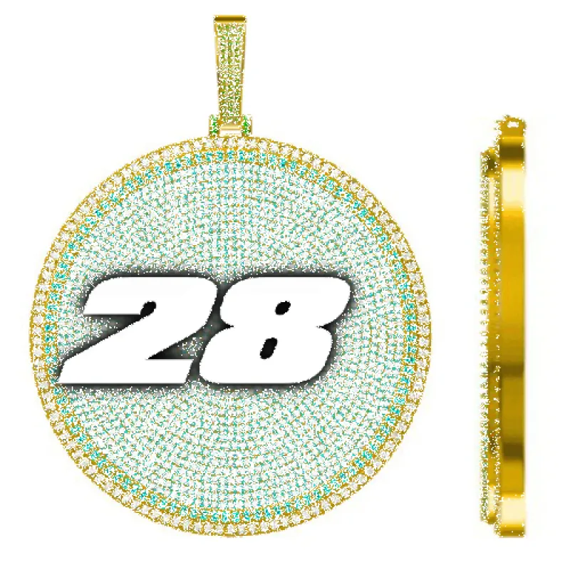 CUSTOM LETTER NECKLACE 3D BIG DISC sold by The GUU Shop