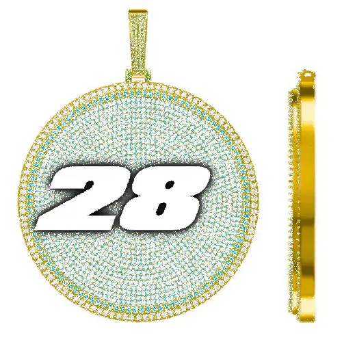 CUSTOM LETTER NECKLACE 3D BIG DISC sold by The GUU Shop