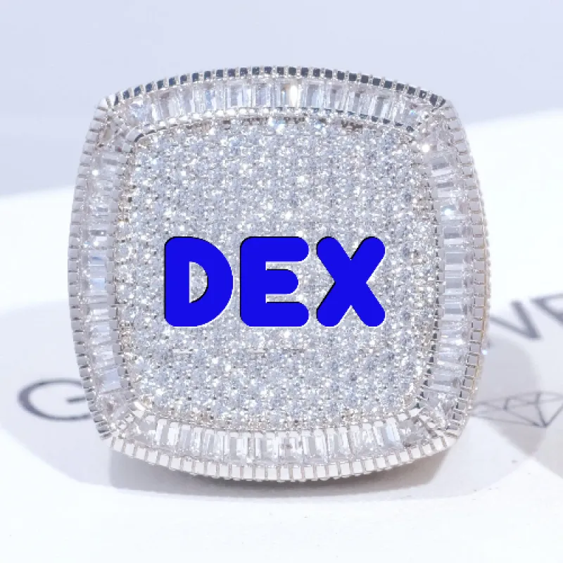 CUSTOM LETTER 3D ICED RING sold by The GUU Shop