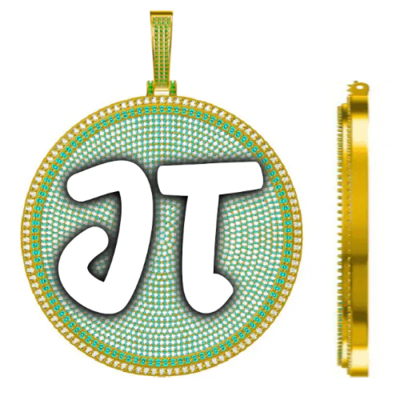 CUSTOM LETTER NECKLACE 3D BIG DISC sold by The GUU Shop