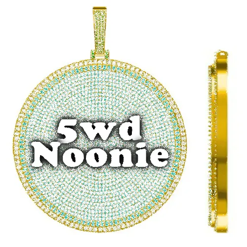 CUSTOM LETTER NECKLACE 3D BIG DISC sold by The GUU Shop