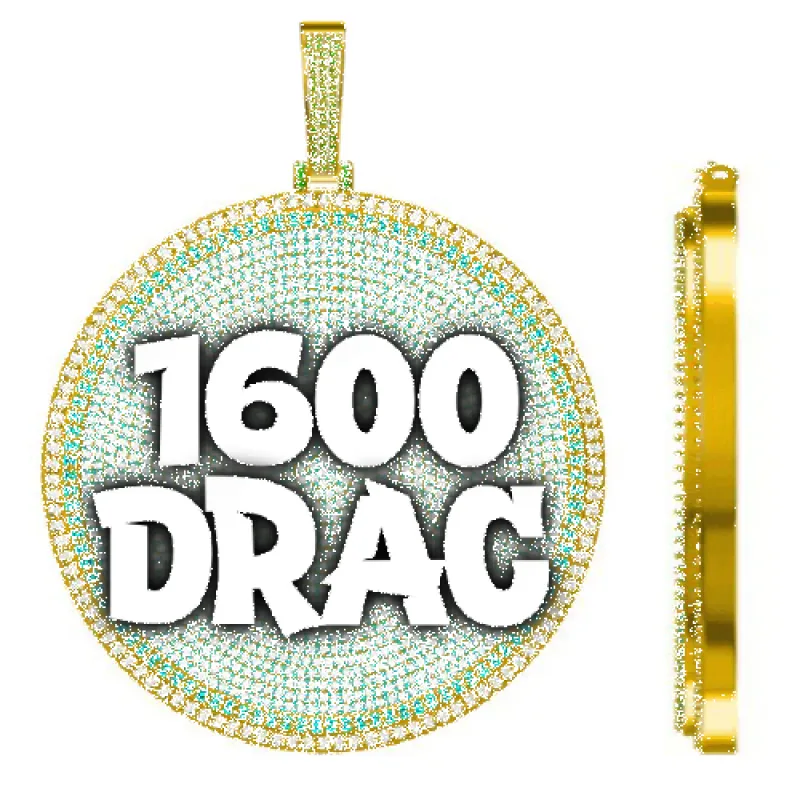 CUSTOM LETTER NECKLACE 3D BIG DISC sold by The GUU Shop