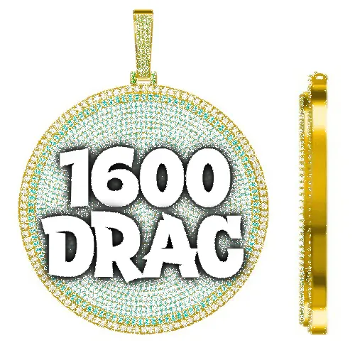 CUSTOM LETTER NECKLACE 3D BIG DISC sold by The GUU Shop