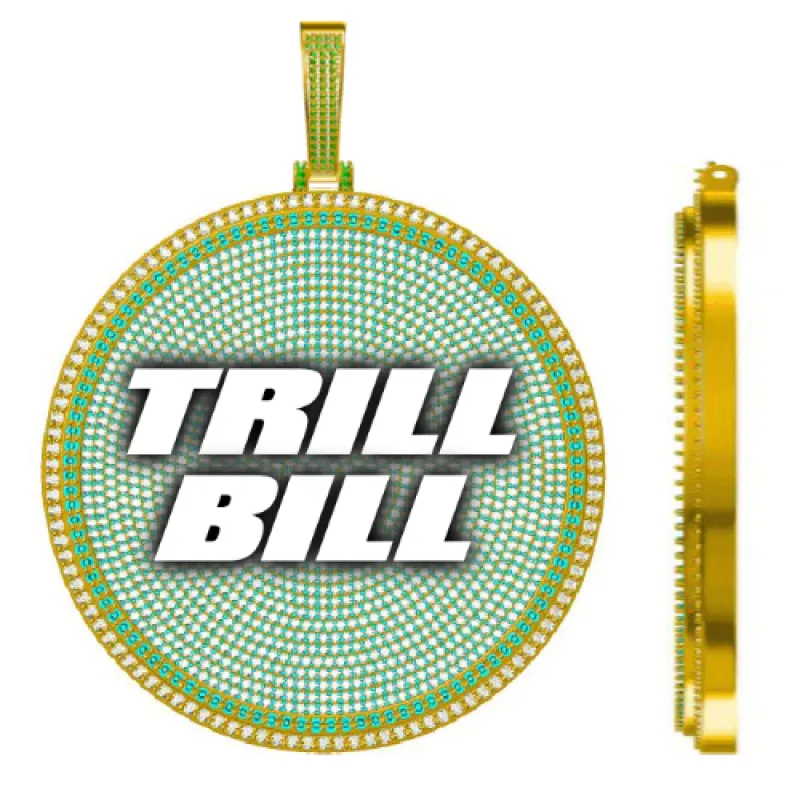 CUSTOM LETTER NECKLACE 3D BIG DISC sold by The GUU Shop