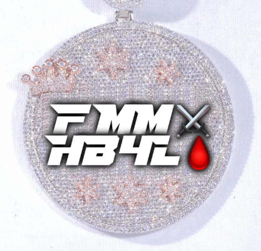 CUSTOM LETTER NECKLACE 3D BIG CROWN DISC sold by The GUU Shop