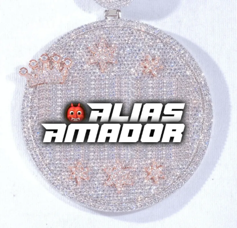 CUSTOM LETTER NECKLACE 3D BIG CROWN DISC sold by The GUU Shop