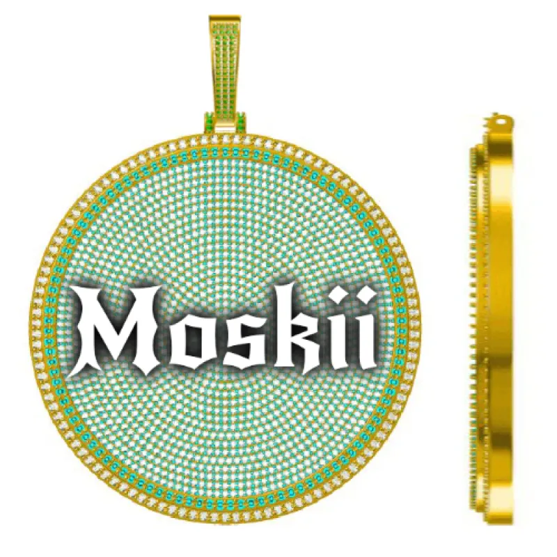 CUSTOM LETTER NECKLACE 3D BIG DISC sold by The GUU Shop