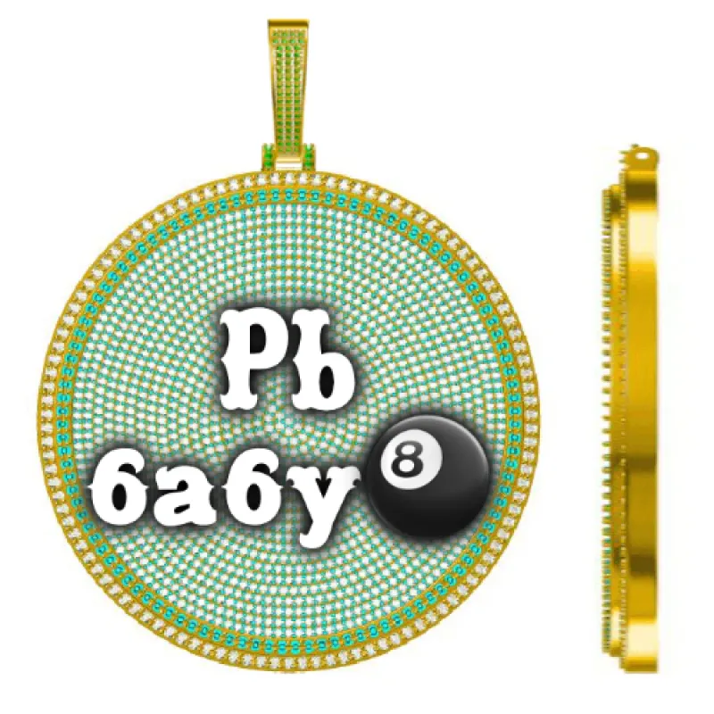 CUSTOM LETTER NECKLACE 3D BIG DISC sold by The GUU Shop