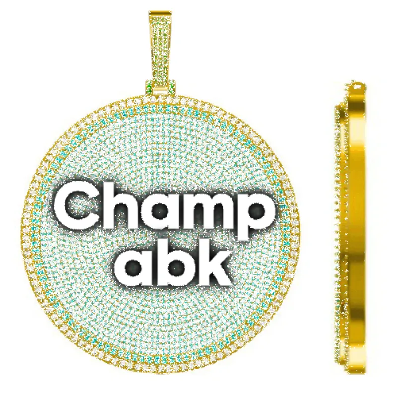 CUSTOM LETTER NECKLACE 3D BIG DISC sold by The GUU Shop