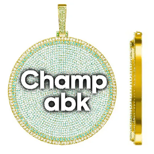 CUSTOM LETTER NECKLACE 3D BIG DISC sold by The GUU Shop