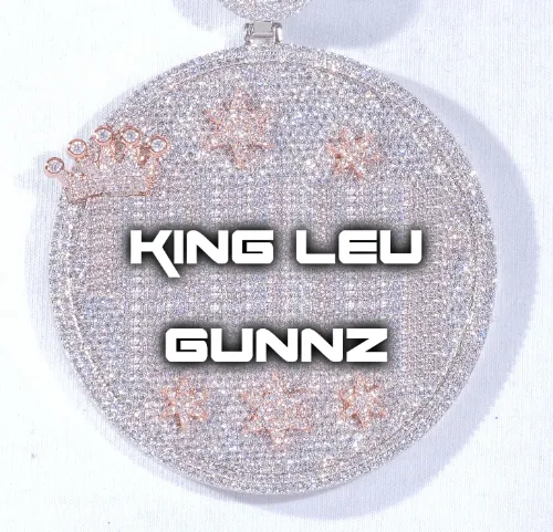 CUSTOM LETTER NECKLACE 3D BIG CROWN DISC sold by The GUU Shop