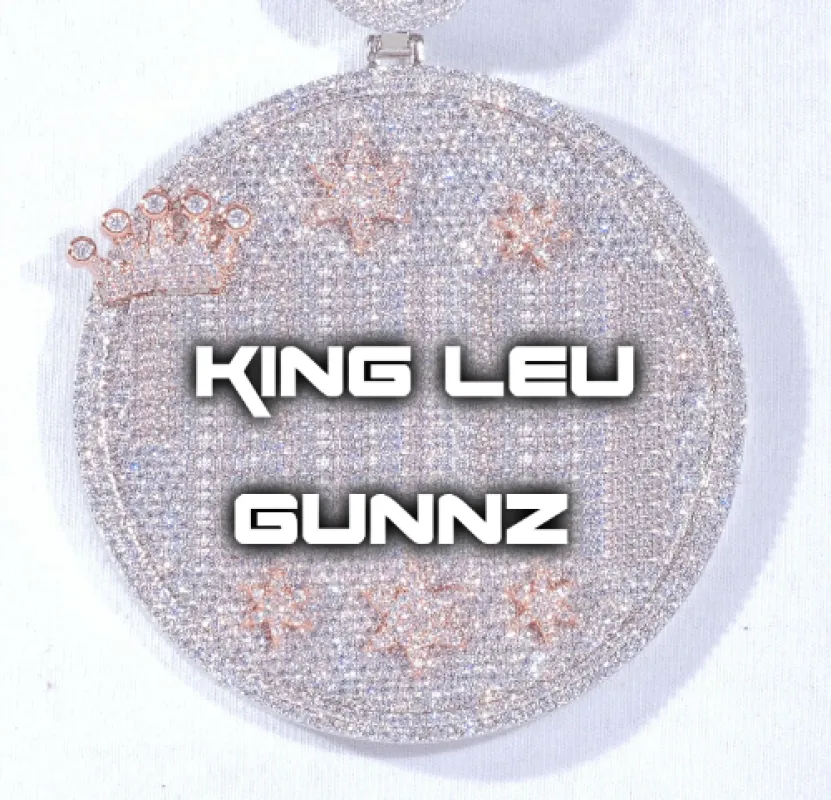 CUSTOM LETTER NECKLACE 3D BIG CROWN DISC sold by The GUU Shop