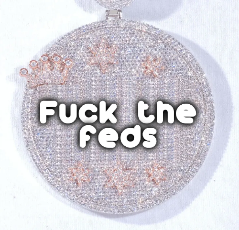 CUSTOM LETTER NECKLACE 3D BIG CROWN DISC sold by The GUU Shop