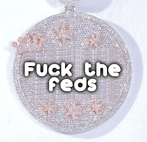 CUSTOM LETTER NECKLACE 3D BIG CROWN DISC sold by The GUU Shop