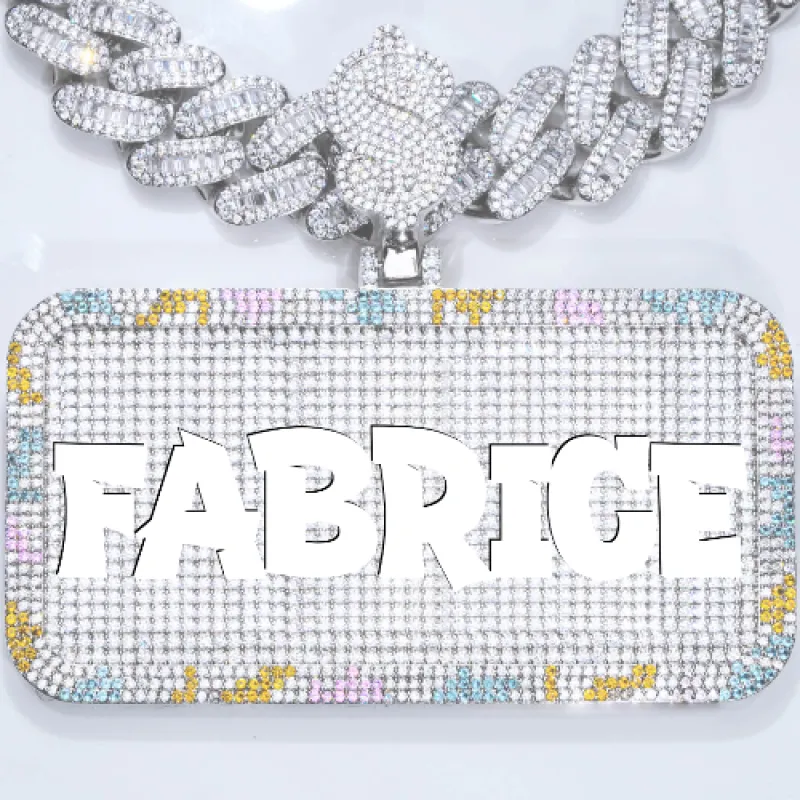 CUSTOM LETTER NECKLACE 3D COLORFUL SQUARE sold by The GUU Shop