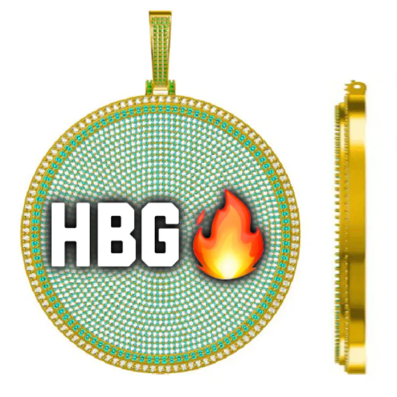 CUSTOM LETTER NECKLACE 3D BIG DISC sold by The GUU Shop