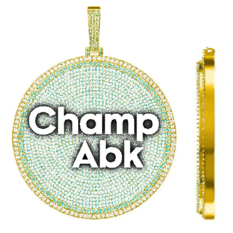 CUSTOM LETTER NECKLACE 3D BIG DISC sold by The GUU Shop