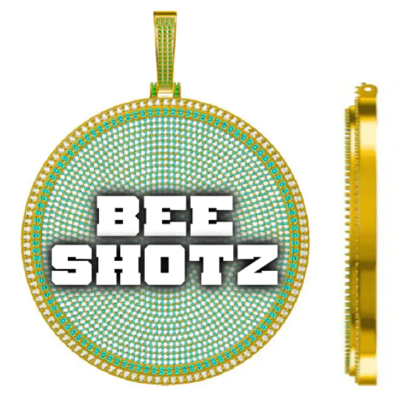 CUSTOM LETTER NECKLACE 3D BIG DISC sold by The GUU Shop