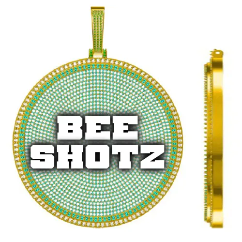 CUSTOM LETTER NECKLACE 3D BIG DISC sold by The GUU Shop