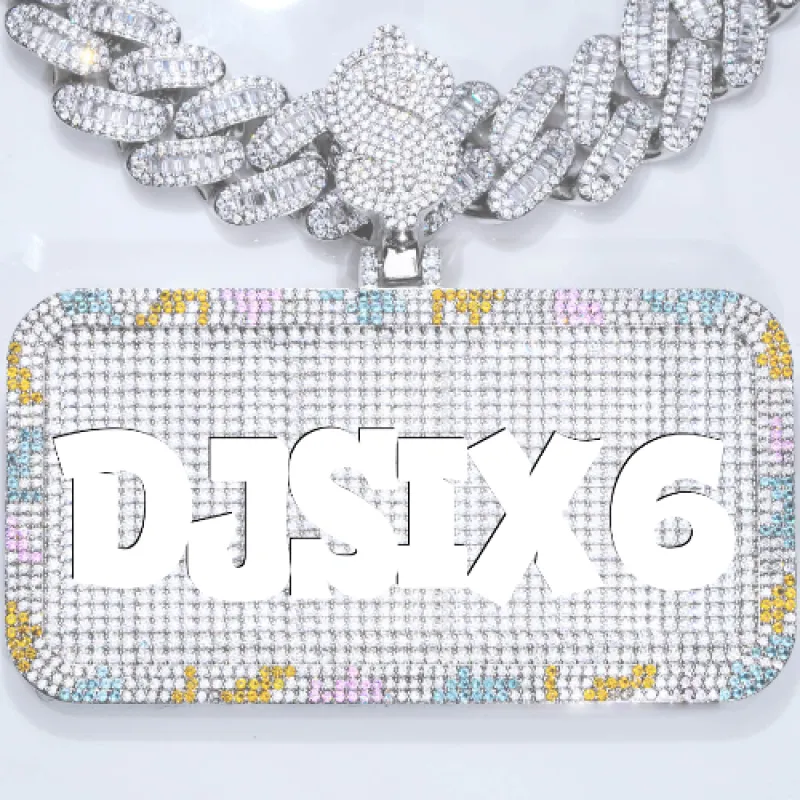 CUSTOM LETTER NECKLACE 3D COLORFUL SQUARE sold by The GUU Shop