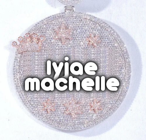 CUSTOM LETTER NECKLACE 3D BIG CROWN DISC sold by The GUU Shop