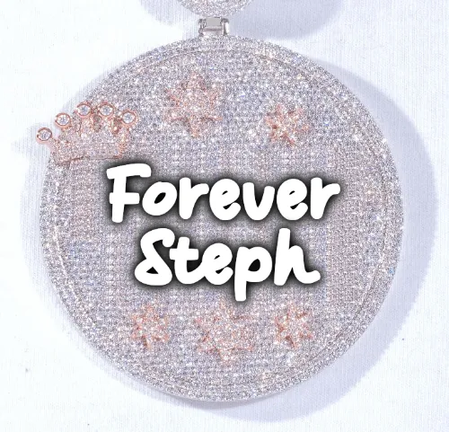 CUSTOM LETTER NECKLACE 3D BIG CROWN DISC sold by The GUU Shop