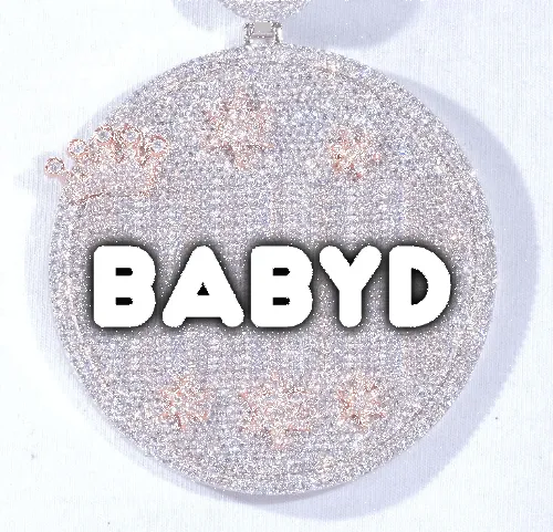 CUSTOM LETTER NECKLACE 3D BIG CROWN DISC sold by The GUU Shop