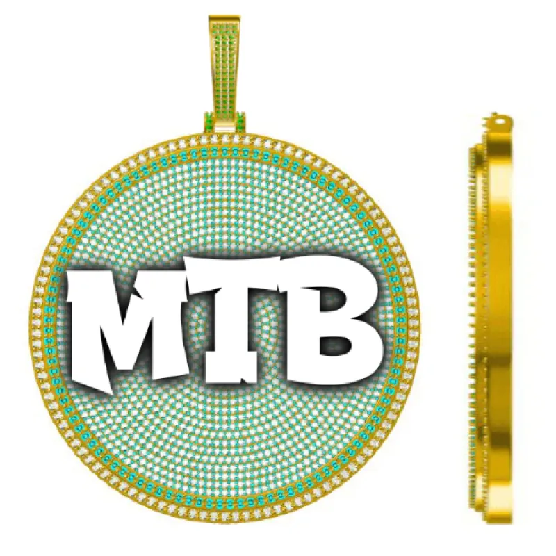 CUSTOM LETTER NECKLACE 3D BIG DISC sold by The GUU Shop