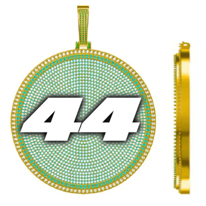 CUSTOM LETTER NECKLACE 3D BIG DISC sold by The GUU Shop