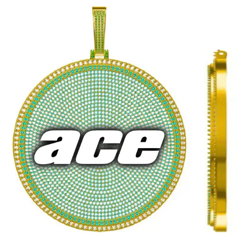 CUSTOM LETTER NECKLACE 3D BIG DISC sold by The GUU Shop