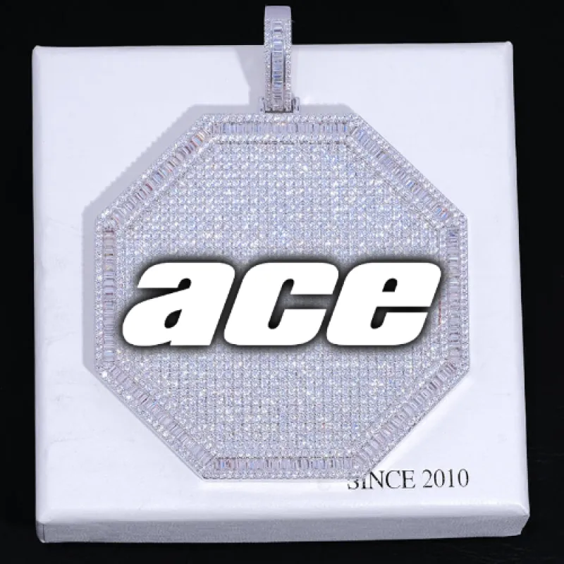 CUSTOM LETTER NECKLACE 3D BIG OCTAGON sold by The GUU Shop