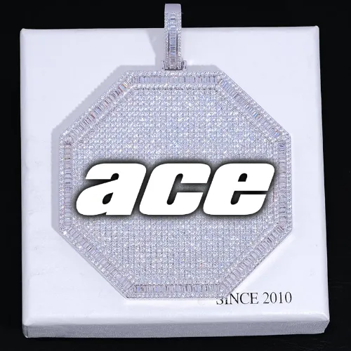 CUSTOM LETTER NECKLACE 3D BIG OCTAGON sold by The GUU Shop