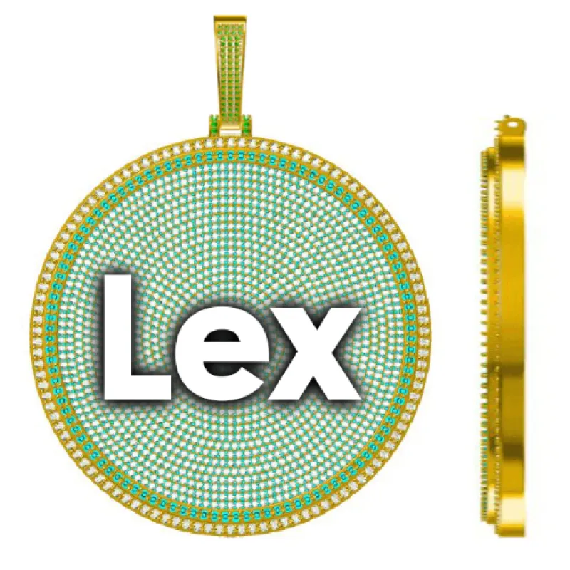 CUSTOM LETTER NECKLACE 3D BIG DISC sold by The GUU Shop